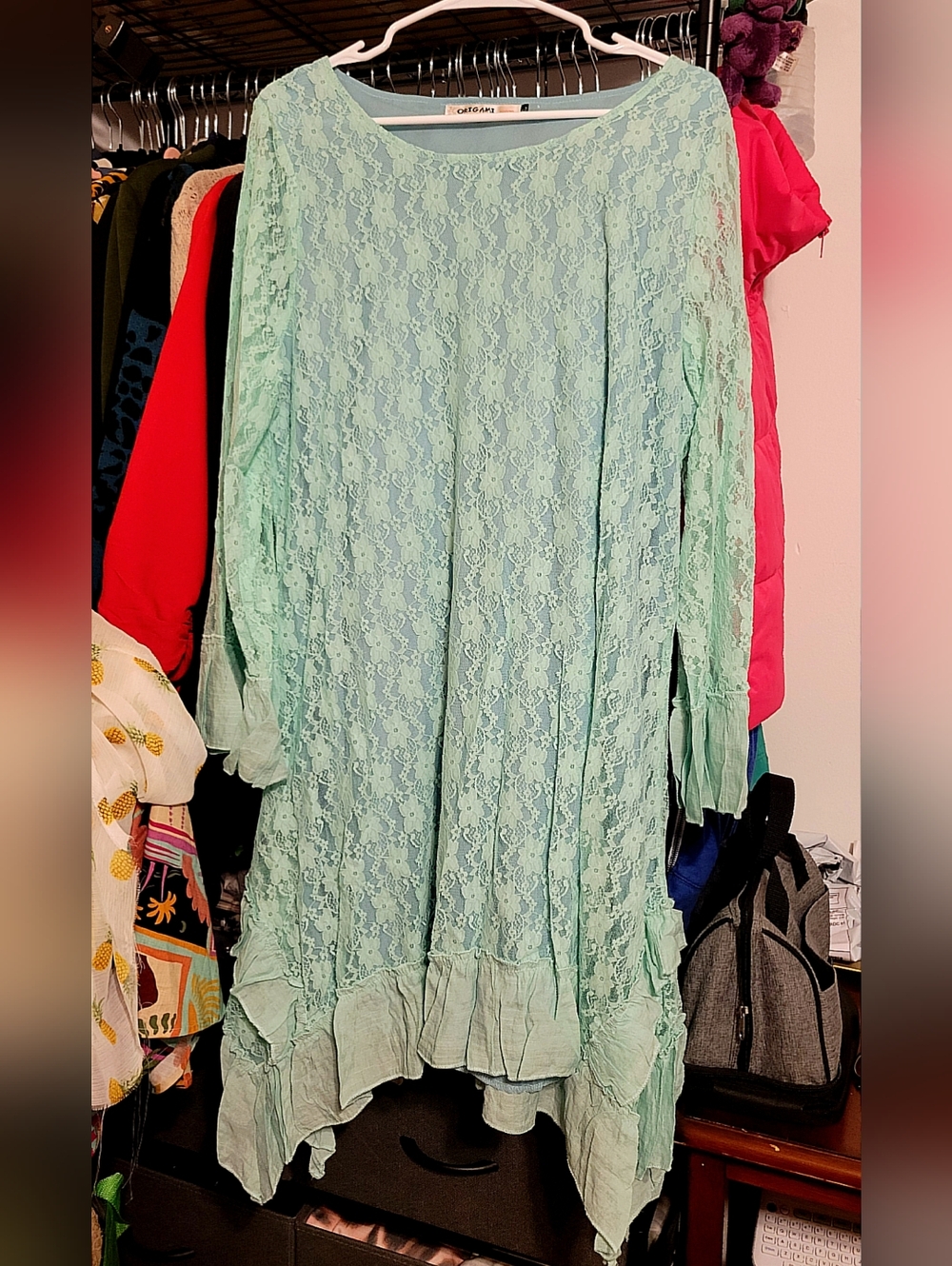 NIP Origami Mint Lace Tunic - Picture 2 of 6